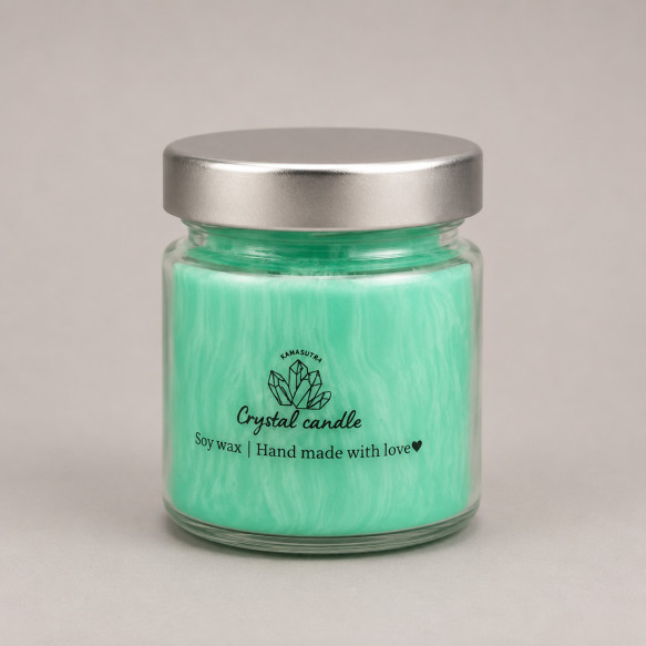 Crystal candle - свеча из пальмового воска зеленого цвета