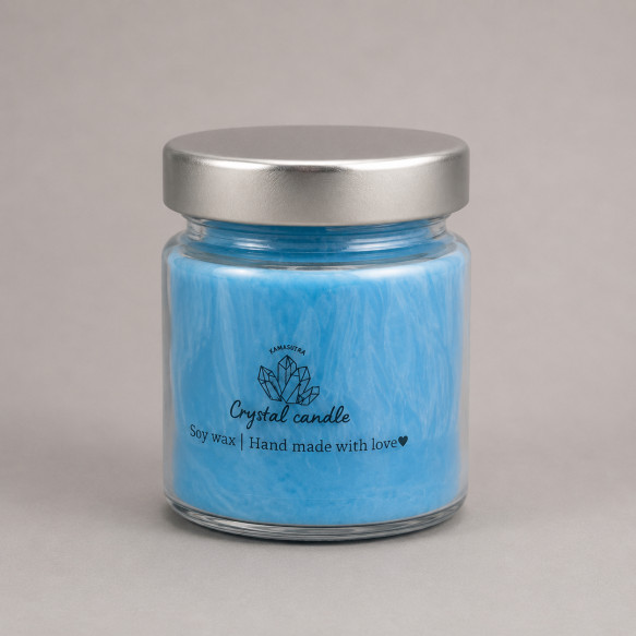 Crystal candle - свеча из пальмового воска синего цвета