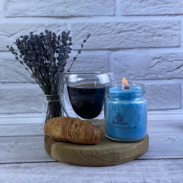 Crystal candle - свеча из пальмового воска синего цвета