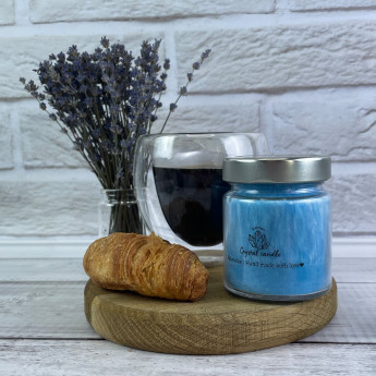 Crystal candle - свеча из пальмового воска синего цвета