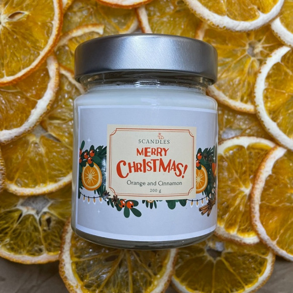 Ароматическая свеча Merry Christmas - Orange and Cinnamone
